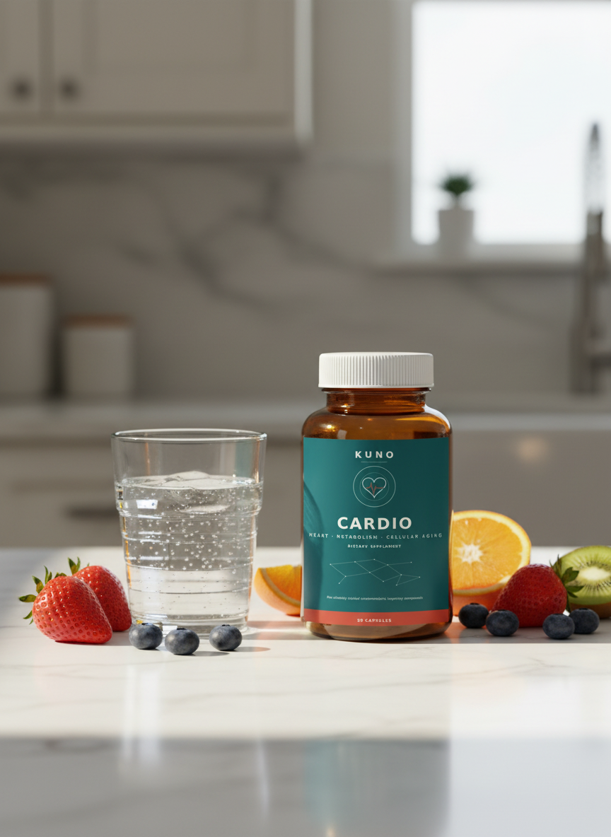 KUNO Cardio amber-glass bottle