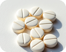 White melatonin tablets